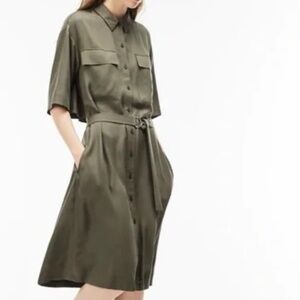 Lacoste khaki safari olive green dress, size 44